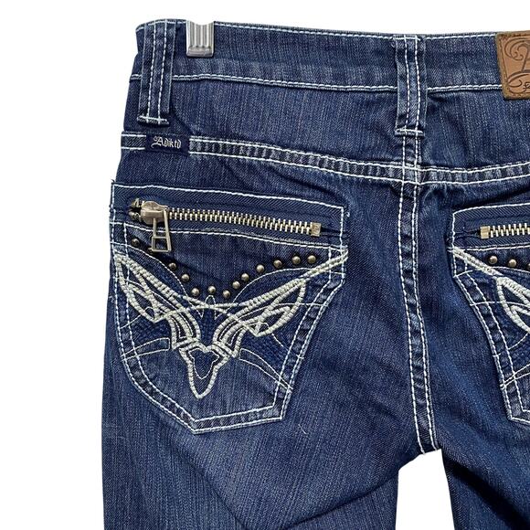 Adiktd y2k Embroidered Embellished Grunge Low-Rise Skinny Jeans - Picture 11 of 15